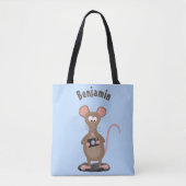 Funny rat met camera-cartoon illustratie tote bag (Voorkant)