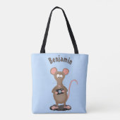 Funny rat met camera-cartoon illustratie tote bag (Achterkant)