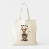 Funny rat met camera-cartoon illustratie tote bag (Achterkant)
