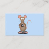 Funny rat met camera-cartoon illustratie visitekaartje (Achterkant)