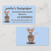 Funny rat met camera-cartoon illustratie visitekaartje (Voorkant / Achterkant)