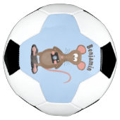Funny rat met camera-cartoon illustratie voetbal (Gedraaid)
