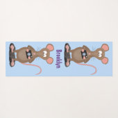 Funny rat met camera-cartoon illustratie yogamat (Achterkant (horizontaal))