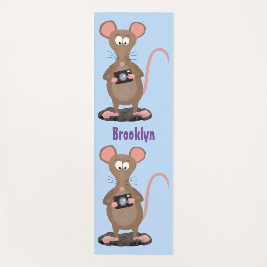 Funny rat met camera-cartoon illustratie yogamat (Voorkant)