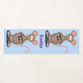 Funny rat met camera-cartoon illustratie yogamat (Voorkant (horizontaal))