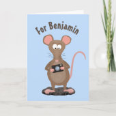 Funny rat with camera cartoon illustration kaart (Voorkant)