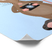 Funny rat with camera cartoon illustration poster (Hoek)