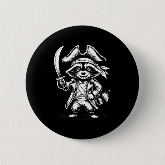 Funny Rate Raccoon  Ronde Button 5,7 Cm (Voorkant)