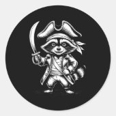 Funny Rate Raccoon  Ronde Sticker (Voorkant)