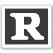 Funny Rated R Restricted Symbol Sticker (Voorkant)