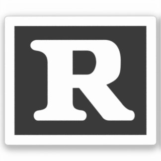 Funny Rated R Restricted Symbol Sticker