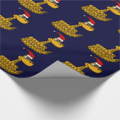 Funny Rattlesnake in Santa Hat-kerstkunst Cadeaupapier (Hoek)