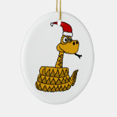 Funny Rattlesnake in Santa Hat-kerstkunst Keramisch Ornament (Rechts)