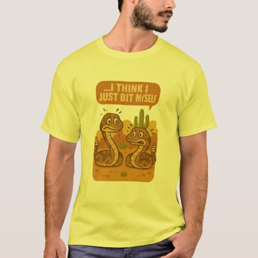 Funny Rattlesnake Shirt - I Think I Just Bit Mysel (Voorkant)