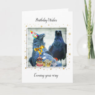 Funny Raven Birthday Card Kaart