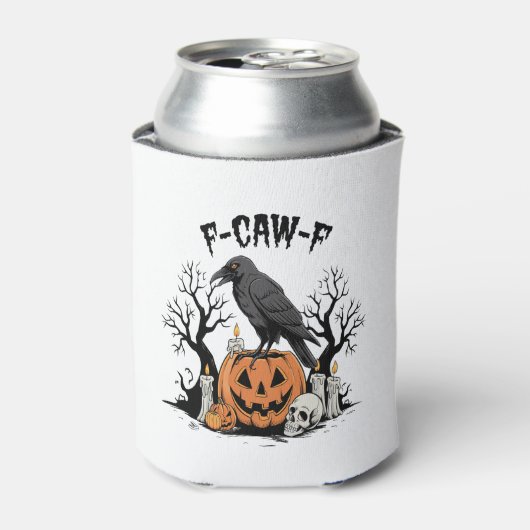 Funny Raven, F-Caw-F, Skull Raven, Gothic Crow Blikjeskoeler (Blikje Voorkant)
