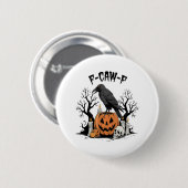 Funny Raven, F-Caw-F, Skull Raven, Gothic Crow Ronde Button 5,7 Cm (Voorkant /achterkant)