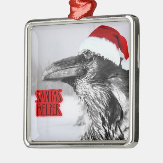 Funny Raven-kerstversieringen Metalen Ornament (Links)