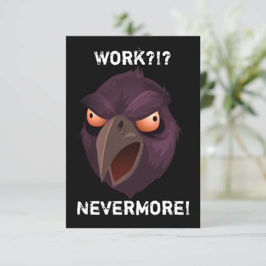 Funny Raven Retirement Kaart (Staand voorkant)