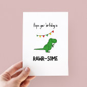 Funny Rawr-some Dinosaur Pun Birthday Kaart