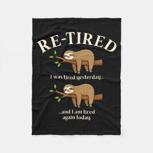 Funny Re-tired Definition Sloth  Fleece Deken (Voorkant)