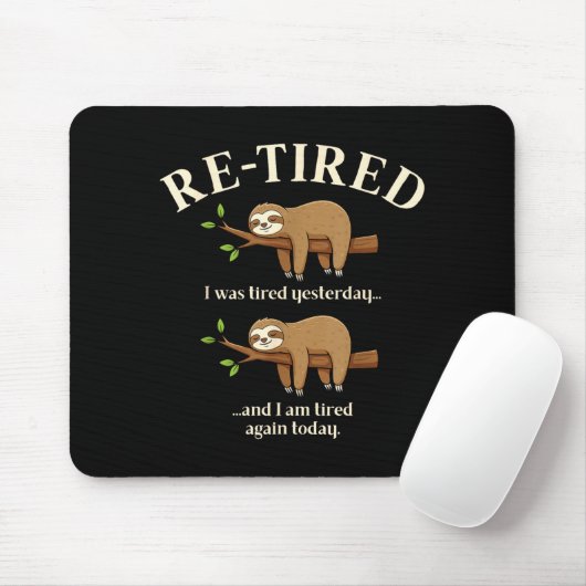 Funny Re-tired Definition Sloth Muismat (Met muis)