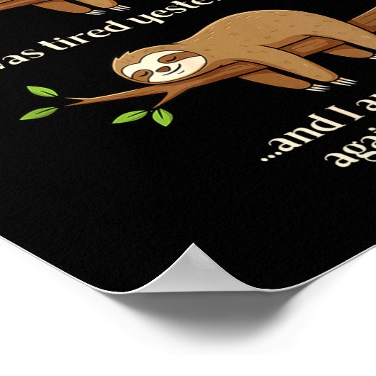 Funny Re-tired Definition Sloth Poster (Hoek)