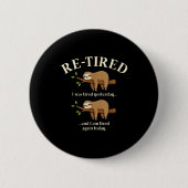 Funny Re-tired Definition Sloth  Ronde Button 5,7 Cm (Voorkant)