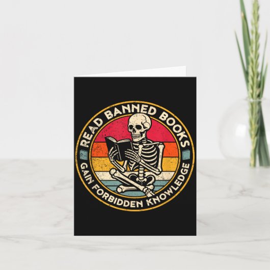 Funny Read Banned Books Retro Book Lover Reading S Kaart (Voorkant)