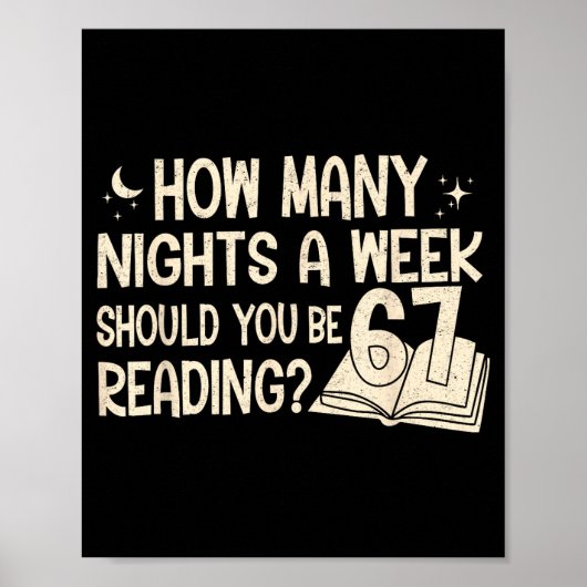 Funny Reading 67 Six Seven Meme Englieacher Book L Poster (Voorkant)
