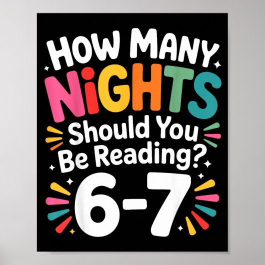 Funny Reading 6 7 Six Seven Meme Englieacher Book Poster (Voorkant)