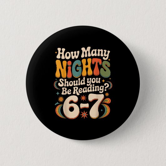 Funny Reading 6 7 Six Seven Meme Englieacher Book  Ronde Button 5,7 Cm (Voorkant)