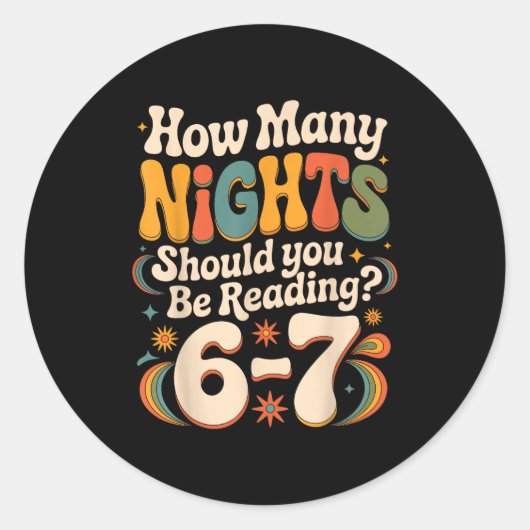 Funny Reading 6 7 Six Seven Meme Englieacher Book  Ronde Sticker (Voorkant)