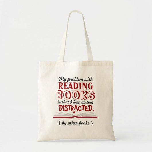 Funny Reading Book Bag Tote Bag (Voorkant)
