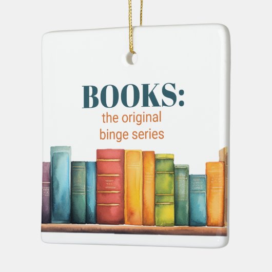 Funny Reading Book Lover Keramisch Ornament (Links)