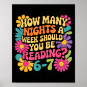 Funny Reading Book Teacher 67 Six Seven Meme Poster (Voorkant)