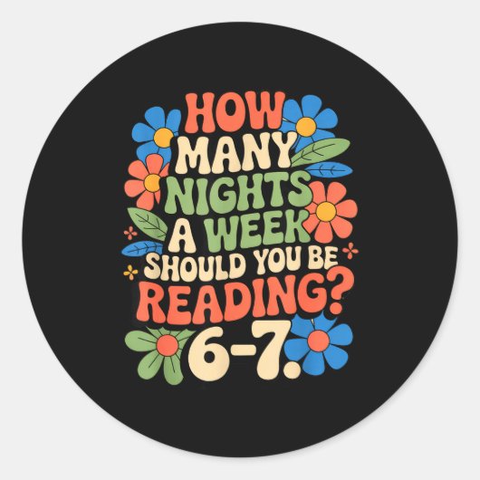 Funny Reading Book Teacher 67 Six Seven Meme  Ronde Sticker (Voorkant)