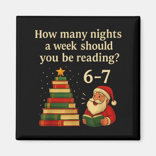 Funny Reading Christmas Tree Book– Reading 6 7 Mem Magneet (Voorkant)
