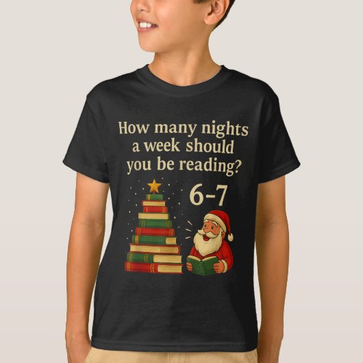 Funny Reading Christmas Tree Book– Reading 6 7 Mem T-shirt (Voorkant)