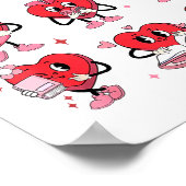 Funny Reading Heart Book Valentines Day Teacher Wo Poster (Hoek)