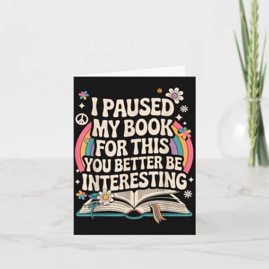 Funny Reading Quote For Bookworm And Librarian  Kaart (Voorkant)