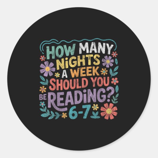 Funny Reading Six Seven Meme Book Lover 67 Teacher Ronde Sticker (Voorkant)