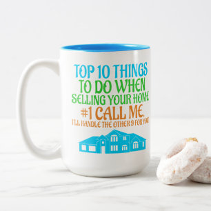 Funny Real Estate Agent Broker Gift Realtor Tweekleurige Koffiemok