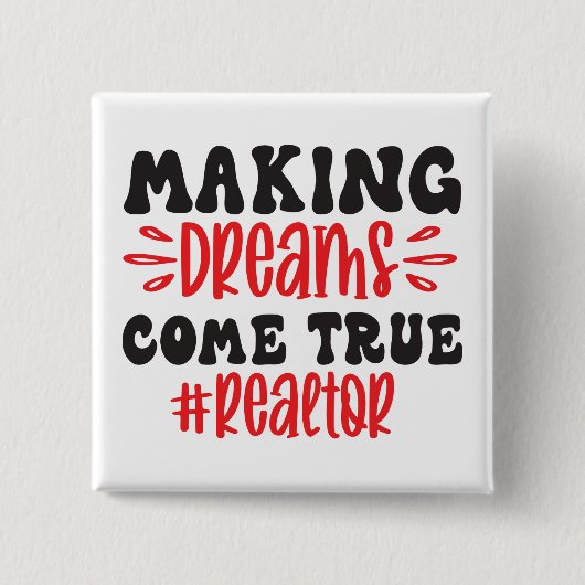 Funny Real Estate Agent Gift Home Broker Realtor Vierkante Button 5,1 Cm (Voorkant)