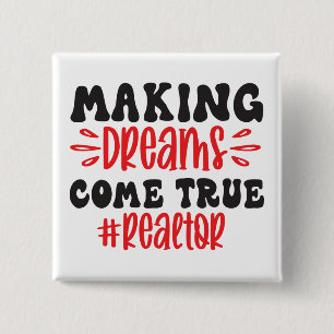 Funny Real Estate Agent Gift Home Broker Realtor Vierkante Button 5,1 Cm