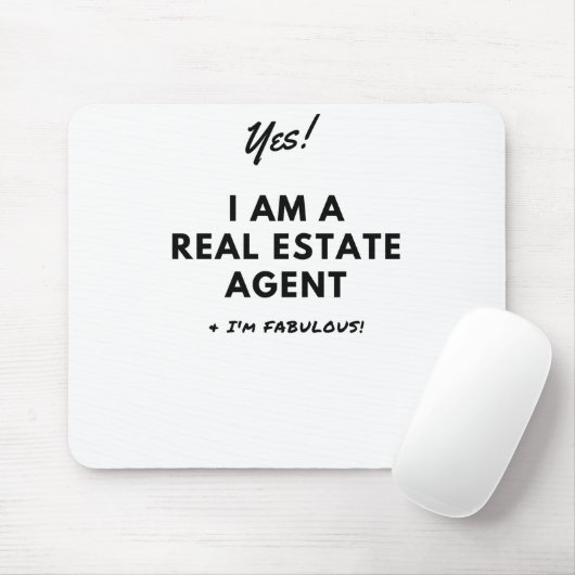 Funny Real Estate Agent Uniek Zwart-wit Muismat (Met muis)