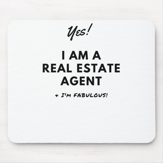 Funny Real Estate Agent Uniek Zwart-wit Muismat (Voorkant)