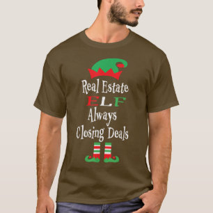 Funny Real Estate Elf sluit altijd deals met Chris T-shirt