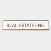 Funny Real Estate-ing Naam Bord | VOOR GEMACHTIGDE Bureau Naambordje (Voorkant)