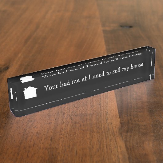 Funny Real Estate Kantoor Naambordje (Zijkant)